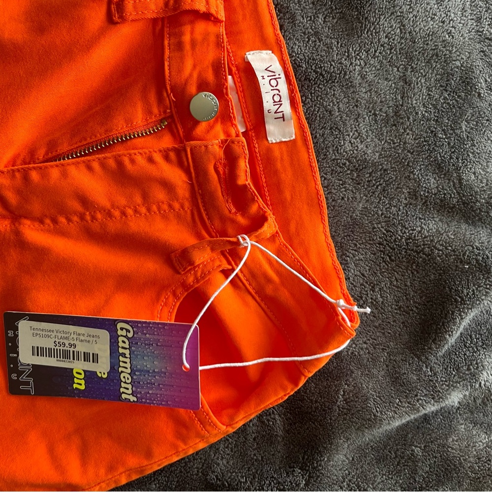 Vibrant Tangerine Flare Pants